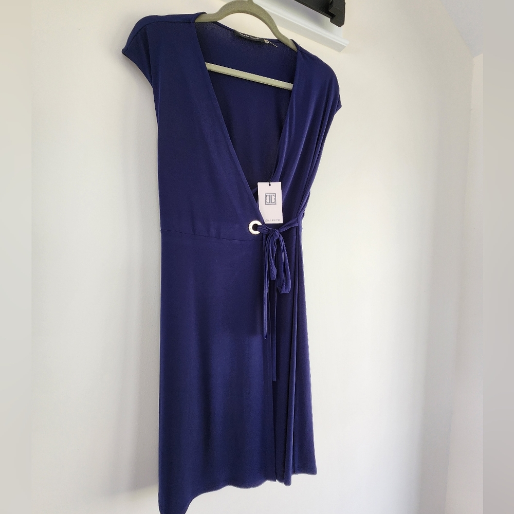 Beautiful Navy Wrap Dress - Picture 6 of 6